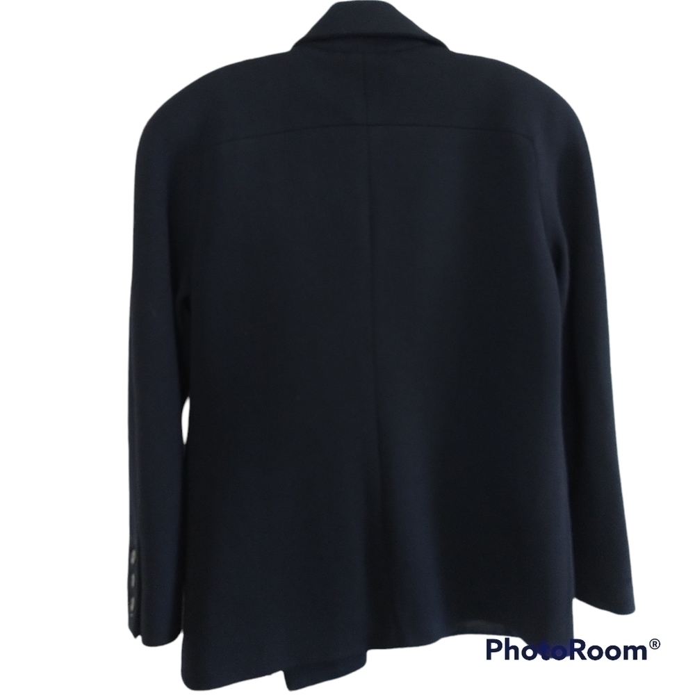 Bergdorf Goodman/Jennifer George Pea Coat Navy Vintage 6 - Picture 5 of 15